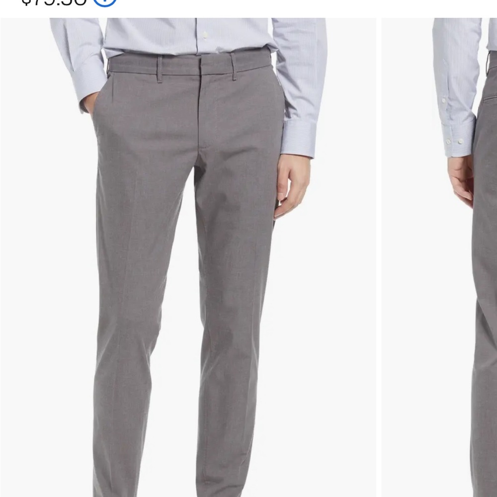 Nordstrom Gray Chinos Slim Fit Flat Front